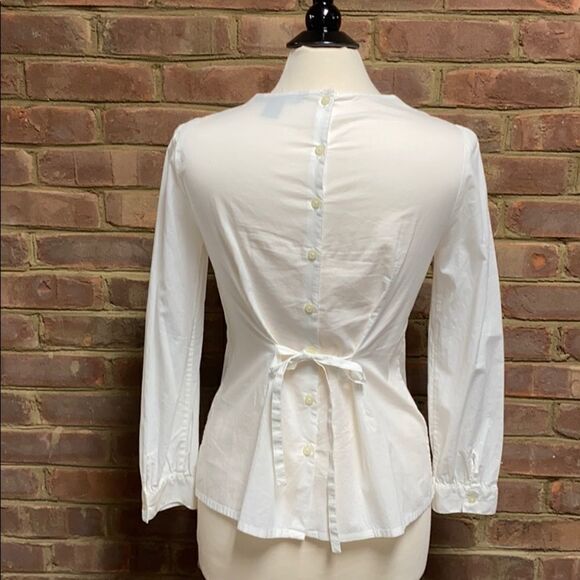 Marc Jacobs White Cotton Bib Front Top Size 4 - Picture 5 of 10